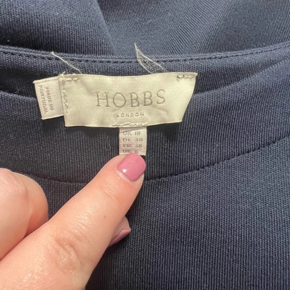 Hobbs London Navy‎ Blue Zip Shoulder Pocket Shift Dress Size US 6 - Picture 12 of 12